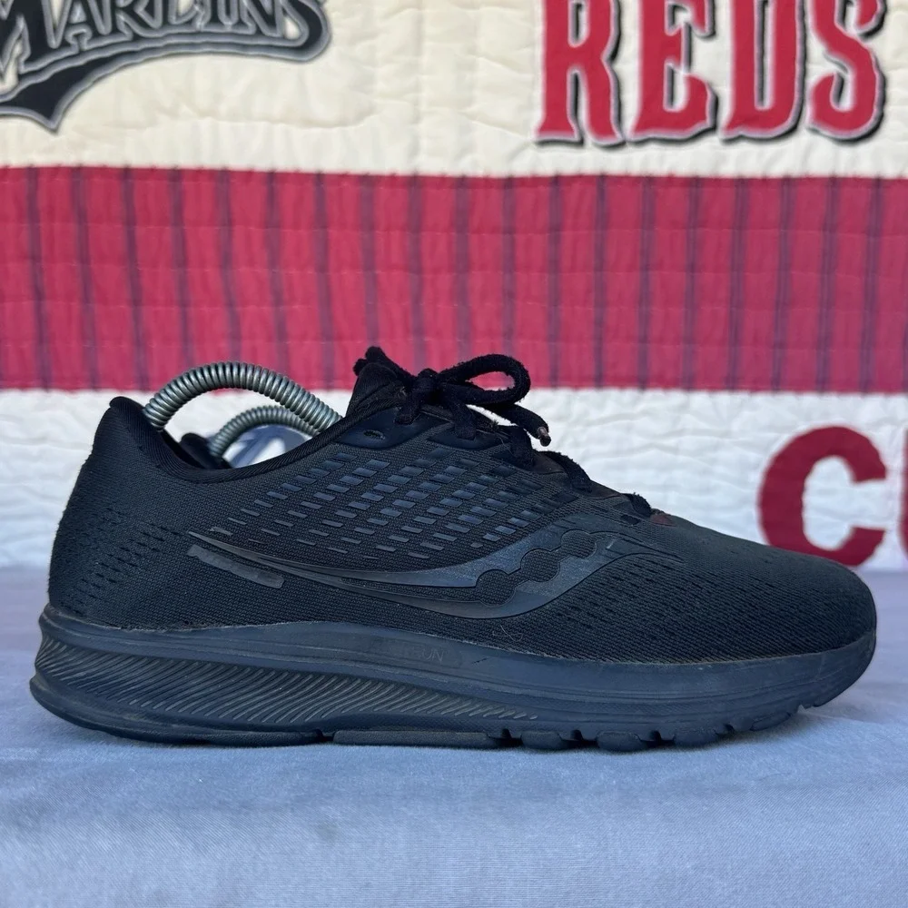 Size 9 - Saucony Ride 13 Womens Shoes Triple Black Running Sneaker Gym S10579-60